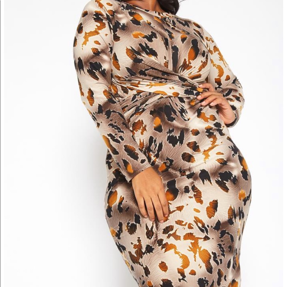 Untamed Animal Print MIDI Bodycon Dress